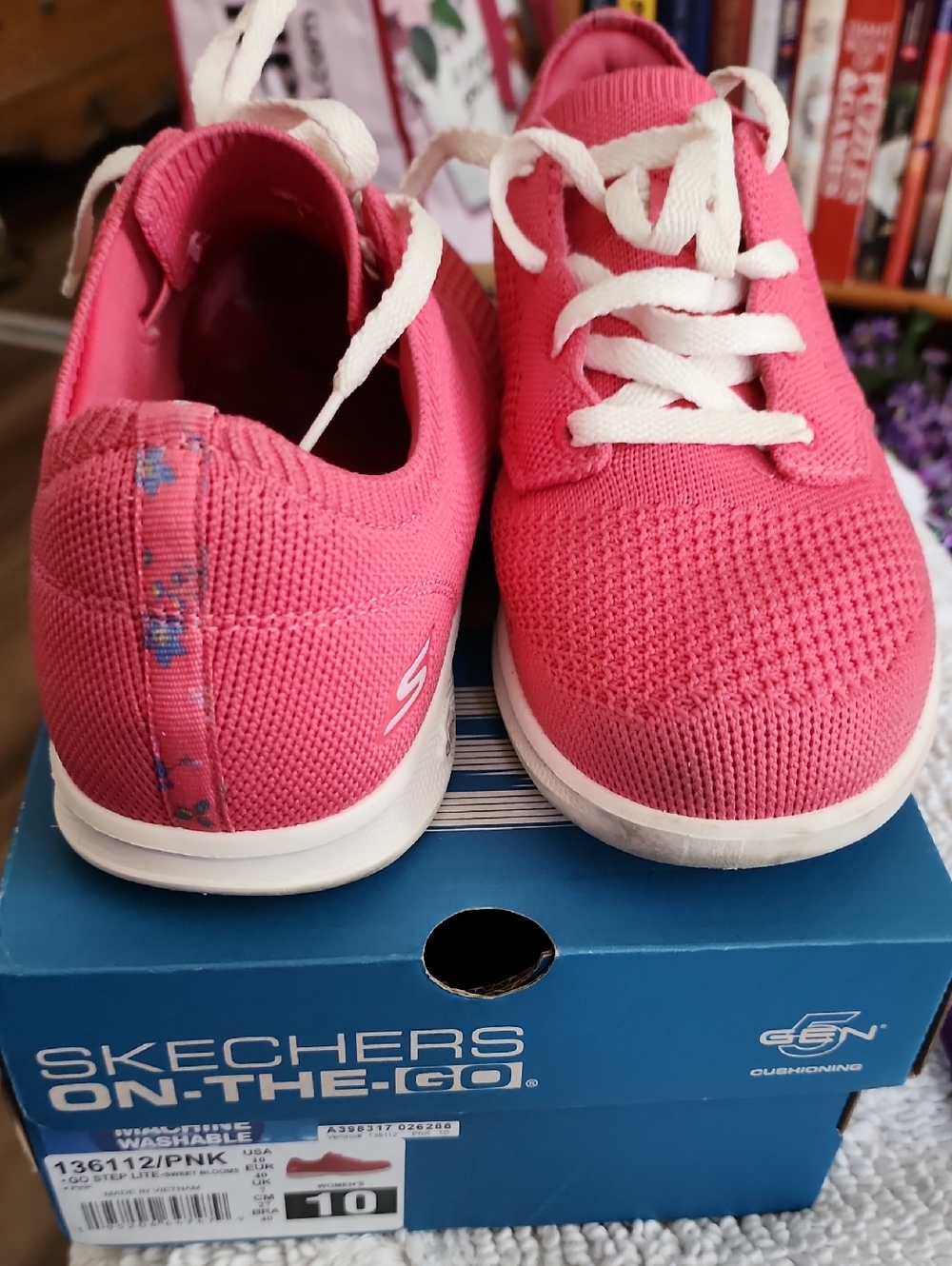 Skechers Kids Hot Pink Knit Lace-Up Sneakers